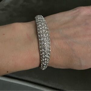Silver diamond studded bracelet